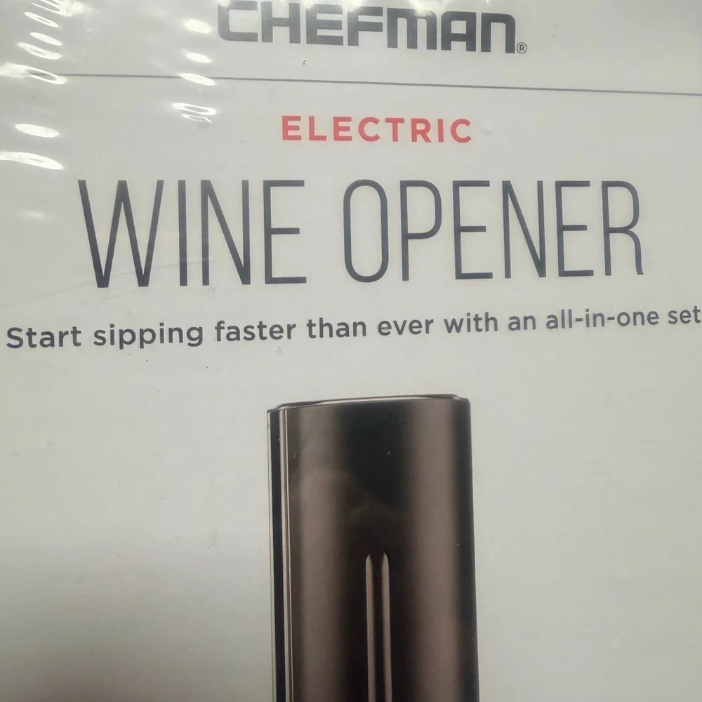Chefman Electric Wine Opener w/ Foil Cutter, Pourer, Vacuum Stopper - NEW